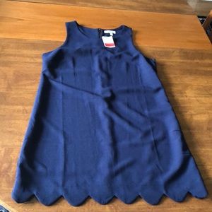 Monteau blue dress with scallop hem